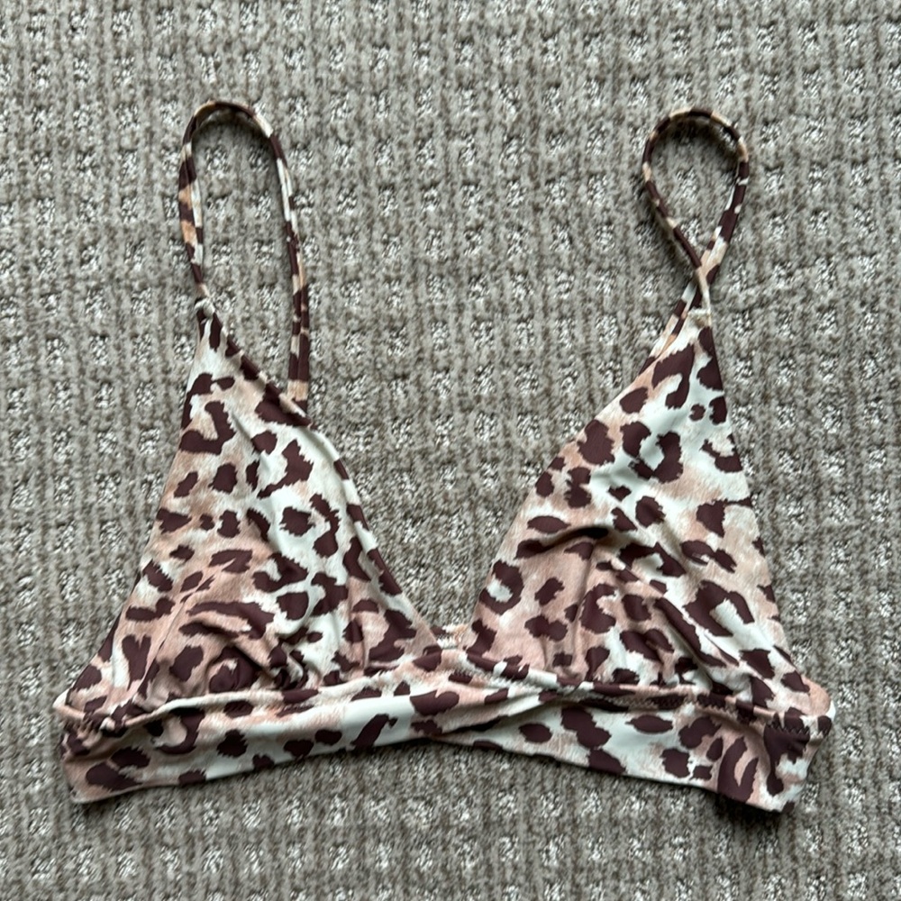 Leopard Triangle Bikini Top